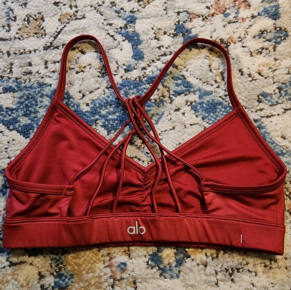 Alo Yoga Red Sunny Strappy Sports Bra S - Picture 2 of 3